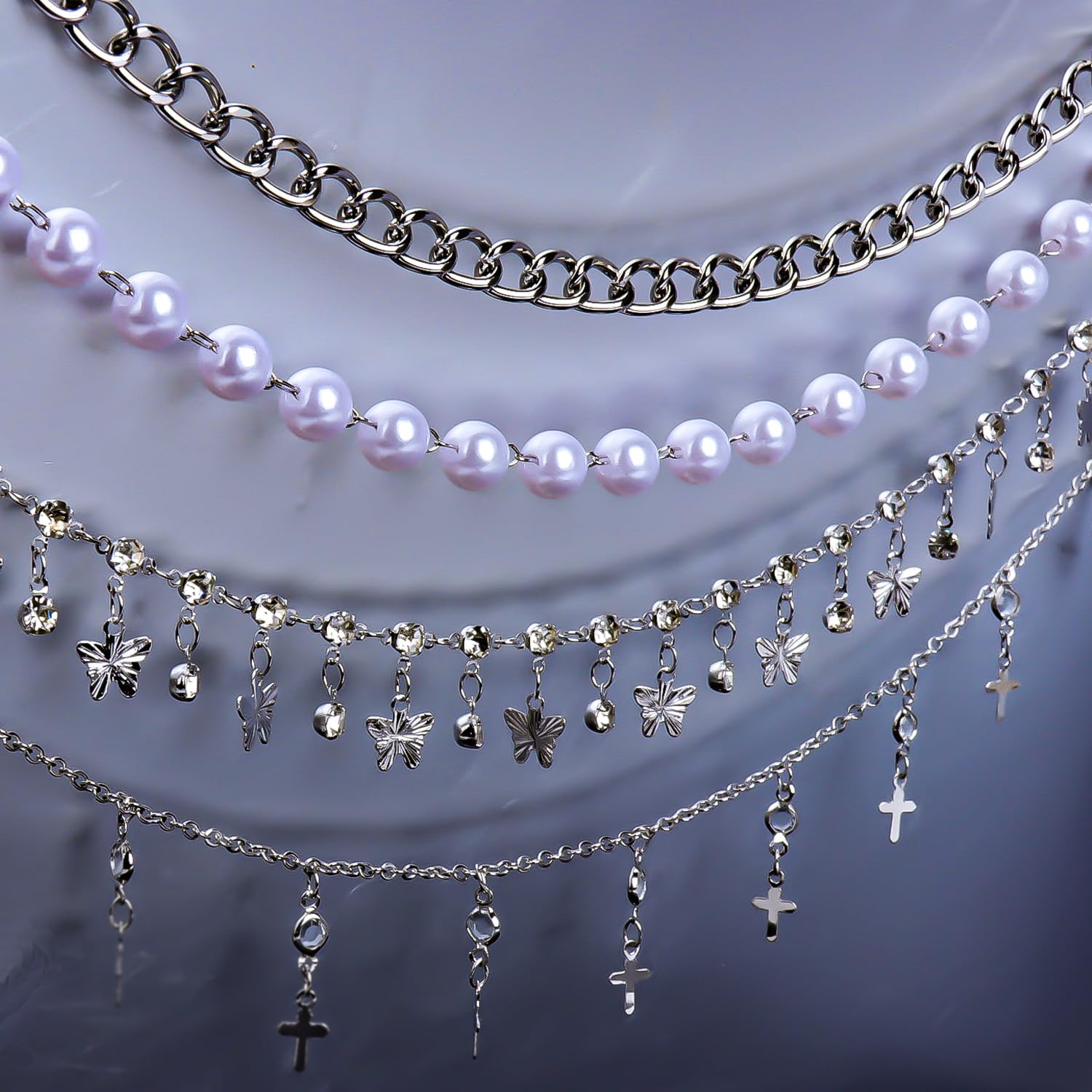 62pcs Silver Set Sock Charm Set, Safety Pin Brooch, Rhinestone, Pearl, Button Charms for Socks, Shoes, Clothing Accessories