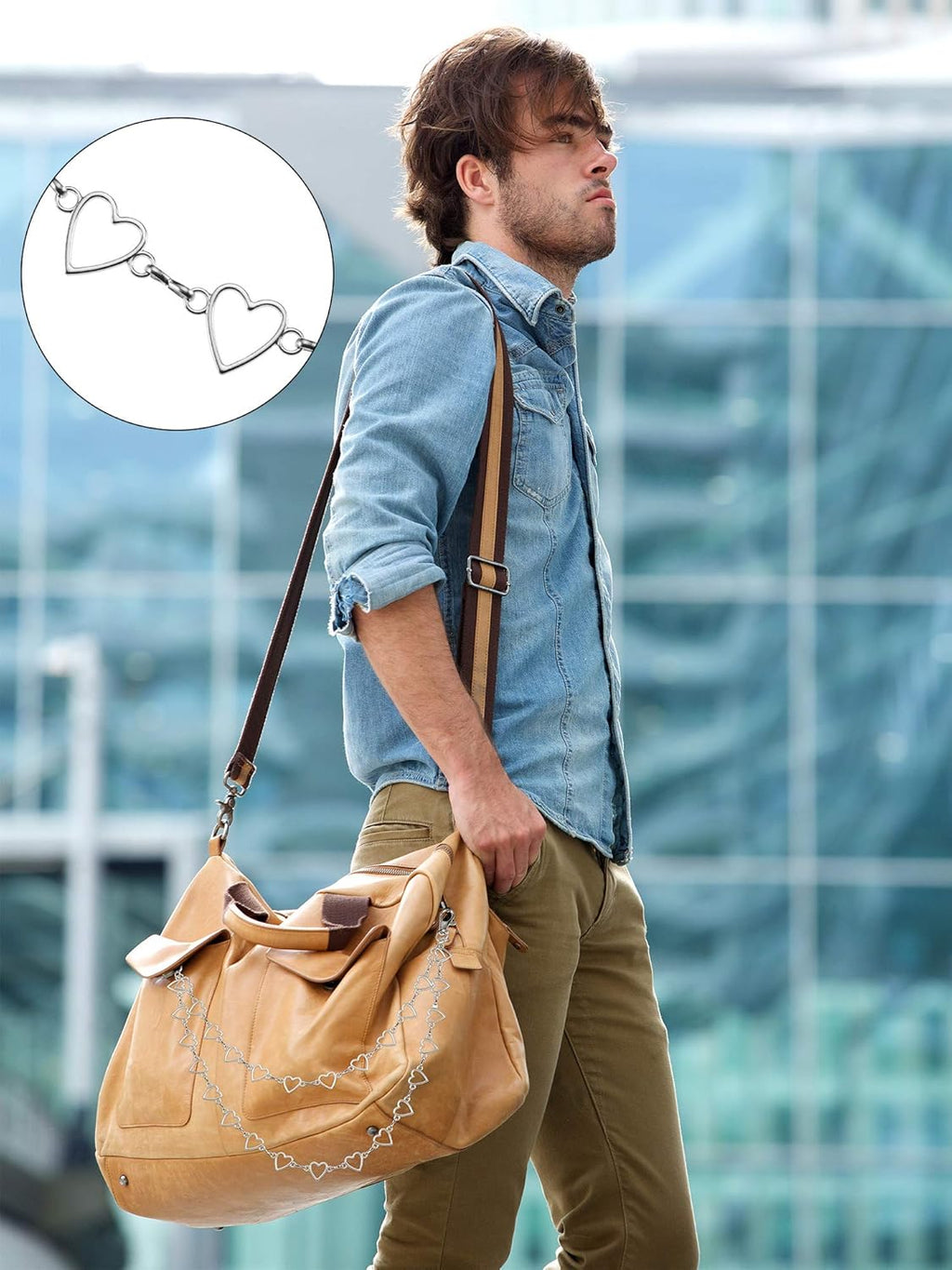 Hicarer 6 Pcs Jeans Chain Belt Silver Pants Waist Pocket Chains Multi Layer Goth Heart Butterfly Gift for Women Men Decor